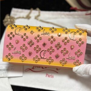 Christian Louboutin Paloma embellished leather clutch
